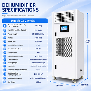 Humidificateur et déshumidificateur industriels combinés pour atelier, entrepôt, laboratoire et salle d'archives, machine à humidité constante - Product Image 5