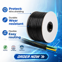 Gaine de câble flexible UL94-V0 ignifuge en polyester, tressée extensible, protection triple tissage 2-50mm