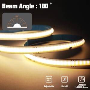 Pita <span class=keywords><strong>LED</strong></span> COB Tanpa Driver Eksternal 220V 110V Dapat Diredupkan 288Leds/M 296Leds/M Super Terang Fleksibel Tegangan Tinggi - Product Image 5