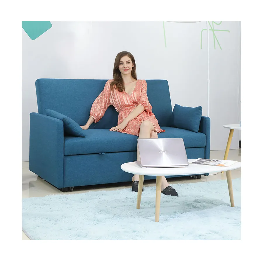 Italian Modern Minimalist Style Fabric Space Saving Multifunction Folding Sofa Bed Set For Hotel Lounge Living Room Furniture