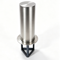 Borne de sécurité routière fixe en acier inoxydable entièrement soudée, 550 mm x 1020 mm, en tube d'acier poli