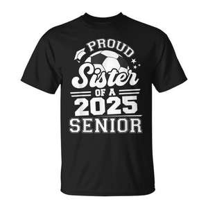 T-shirt de football « Sœur fière » pour diplômé 2025 – Design personnalisé promotionnel pour les diplômés 2025 - Product Image 1