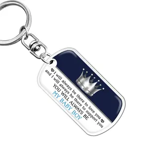 Ywganggu Stainless Steel Custom Logo Souvenir Uv Printing Gift For Son Mother`s Day Keychain Personal Key Chains