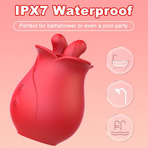 Vibrador de Doble Lengua Airis Rose para Estimulación del Clítoris y Pezones en Mujeres, Resistente al Agua IPX7, Recargable, 10 Frecuencias - Product Image 2