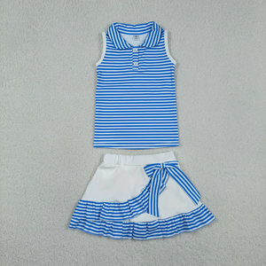Nouvel ensemble 2 pièces pour bébé garçon : Polo brodé baseball amusant et short rayé – Tenue d'été pour le jour du match - Product Image 3