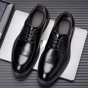 Zapatos de vestir de cuero negro para hombre con cordones, formales de oficina, tipo Oxford, tallas 47 48 - Product Image 2