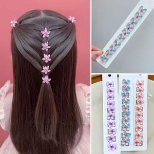 10 pz graziose forcine <span class=keywords><strong>per</strong></span> capelli in plastica colore sfumato trecce <span class=keywords><strong>per</strong></span> ragazze e bambini peluche e tessuto stile dolce - Product Image 3