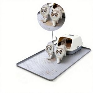 Cross-border New Oversized <b>cat</b> <b>Litter</b> Mat Silicone Non-slip Foldable Breathable Pet Pad Wave Pattern Prevents <b>Litter</b> Tracking - Product Image 1