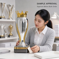 Trophée Couronne d'Or Personnalisé sur Mesure pour Événements Sportifs, Cérémonies de Remise des Diplômes, Récompenses d'Entreprise, Vente en Gros, Métal Personnalisé