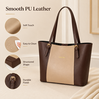 Tas Tote Kulit PU Kustom untuk Wanita, Kapasitas Besar, Tas Selempang, Penutup Magnetik, Tas Kerja, Tas Belanja, Grosir, OEM, Label Pribadi