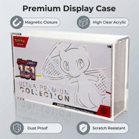 Étui de présentation rectangulaire en acrylique découpé sur mesure avec surface anti-rayures et ajustement sécurisé pour Pokémon Noël et Nouvel An