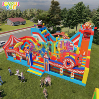 JOYFUL FUN Parc d'attractions gonflable à thème cirque et carnaval, pour intérieur et extérieur