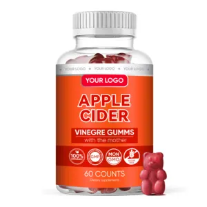 OEM Private Label Veganer Bär Vitamin Gummi Großhandel Abnehmen Gewichts verlust Apfel essig Gummies Tabletten Frucht geformt