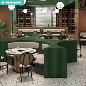 Muebles ligeros de lujo para restaurante, cabina en forma de U, sofá para Bar, cafetería, Club, juego de mesa y sillas cuadradas Hotpot - Product Image 1