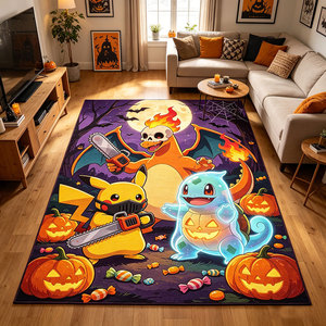 Tapis d'Halloween personnalisé pour la maison, tapis de salon Pokémon <span class=keywords><strong>Kull</strong></span> Ghost, tapis imprimé mignon de Pikachu, tapis de dessin animé - Product Image 1