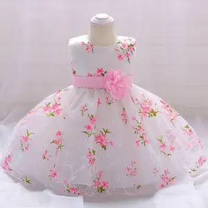 Robe d'été pour filles, tenue de princesse avec imprimé à la taille