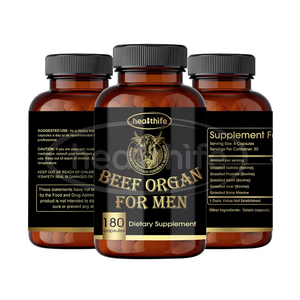 Complément Alimentaire pour Hommes à Base d'Organes <span class=keywords><strong>de</strong></span> Bœuf avec Logo Personnalisé, Complexe d'Organes <span class=keywords><strong>de</strong></span> Bœuf 2400mg, 180 Capsules, Soutien Énergétique pour la Santé Masculine - Product Image 2