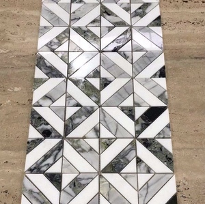 Mosaico de Mármol Verde Esmeralda Fría, Mosaico de Jade Helado, Mosaico de Mármol Cuadrado para Paredes y Pisos - Product Image 3