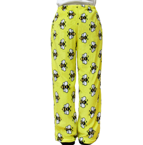 Nuovo Design all'ingrosso in <span class=keywords><strong>pile</strong></span> stampato da uomo con stampa a forma di ape con Logo personalizzato per bambini e ragazze pantaloni morbidi in flanella - Product Image 4