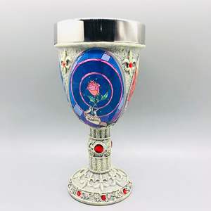 Pintado a mano La Bella y La Bestia Bella bola escena Copa resina decoración Grial esqueleto Jack decoración taza - Product Image 3