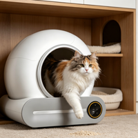 Kotak Kotoran Kucing Pintar dengan Pembersihan Otomatis + Perlindungan Keamanan + Pemantauan Real-Time Radar Inframerah Aktif untuk Kucing 1-8kg Kontrol via Aplikasi