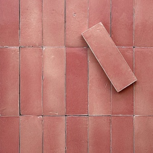 Ubin porselen Zellige merah muda gradien buatan tangan ubin Interior pedesaan akhir berkilau untuk kotak aplikasi dinding lantai - Product Image 2