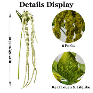 Di alta qualità artificiale amaranto fiore vero tocco verde 6 forchette piante appese per la decorazione della casa di nozze san valentino - Product Image 3