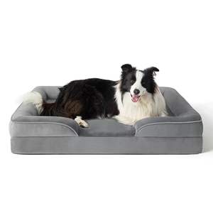 Personalización de alta calidad transpirable ortopédico gris y espuma viscoelástica para perros al por mayor camas cuadradas a granel - Product Image 1