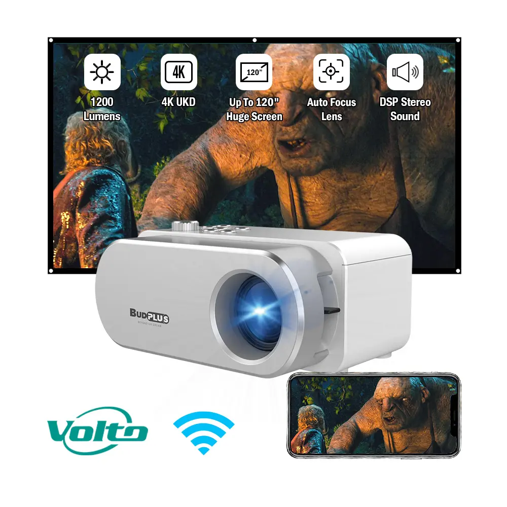 VoltoAndroid 9.0 מלא HD 1920x1080 קולנוע ביתי LED LCD וידאו מקרן תמיכת 4K מקרן לפגישה חינוך מקרנים