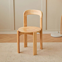 Chaise de salle à manger en bois massif, style nordique moderne et minimaliste, luxe léger, vintage, portable et empilable pour la maison et le bureau