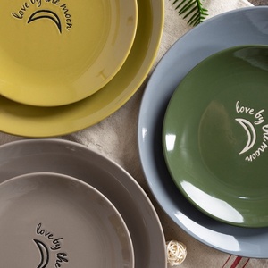 Service de vaisselle <span class=keywords><strong>en</strong></span> céramique classique de 16 pièces <span class=keywords><strong>en</strong></span> faïence et grès avec écran <span class=keywords><strong>en</strong></span> soie et design solaire pour la maison ou l'hôtel - Product Image 5