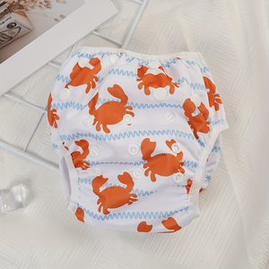 Happy Flute One Size Pañal de natación ajustable <span class=keywords><strong>para</strong></span> bebé Impermeable Malla de poliéster Traje de baño Impreso Body Blanco Ofrecido Bolsa Embalaje - Product Image 2