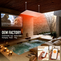 Panneau chauffant radiant portable et étanche à montage au plafond, Calefactor Electrico, chauffage infrarouge intelligent contrôlé par application WiFi, CE OEM