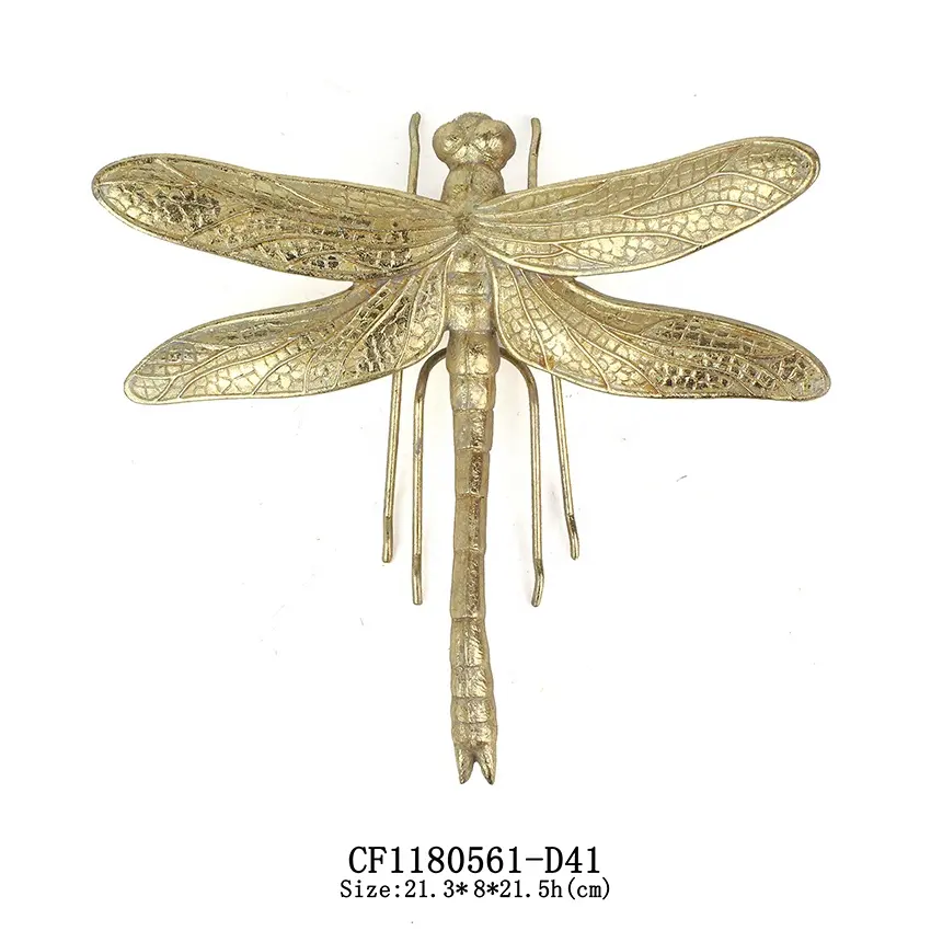 Gold-leaf 3D Dragonfly Insect vintage Wall Hanging wall decor