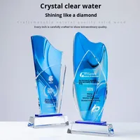 Ensemble de prix de la réunion annuelle élégante K9 Crystal Impression couleur haute définition Trophée commémoratif de conception de voile créative