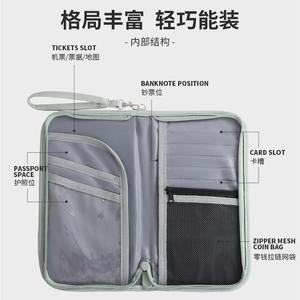 กระเป๋าใส่พาสปอร์ต Beilian ขนาดใหญ่ ป้องกันการโจรกรรม พร้อมสายสะพายถอดได้ สำหรับการเดินทาง ใช้ได้ทั้งชายและหญิง สีเทา เขียว ชมพู ดำ - Product Image 2