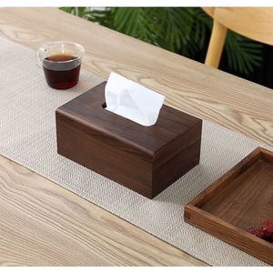 Caja de pañuelos de madera de nogal negro, color natural, almacenamiento de escritorio, multiusos, sala de estar, oficina, dormitorio, diseño creativo - Product Image 1