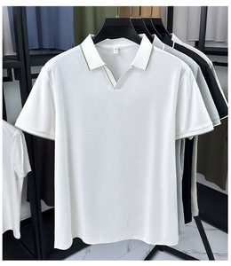 Camiseta Polo Personalizada Elástica de Manga Corta para <span class=keywords><strong>Hombre</strong></span>, Camiseta Moderna de Verano para Ropa Masculina - Product Image 5