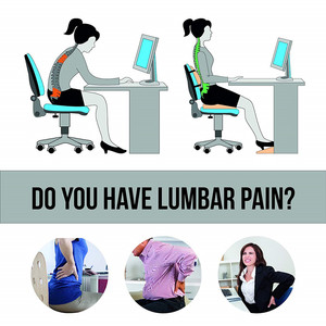 Almohada Lumbar Ergonómica de Espuma Viscoelástica, Soporte <span class=keywords><strong>para</strong></span> el Dolor de Espalda, Cojín <span class=keywords><strong>para</strong></span> Asiento de Coche o Silla de Oficina, Alivio del Dolor Lumbar - Product Image 4