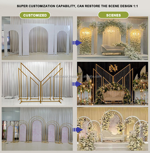 LISSE haute qualité nouveauté arc en métal blanc boîte à fleurs support de toile de fond de mariage - Product Image 3