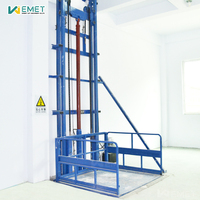Wemet Élévateur de marchandises pour entrepôt, plateforme élévatrice hydraulique murale avec rail de guidage et télécommande électrique, haute performance