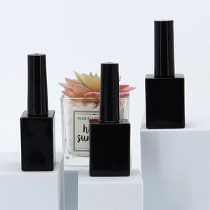Flacon de vernis à ongles carré 15ml noir 15ml, flacon vide minimaliste haute couture pour vernis <span class=keywords><strong>gel</strong></span> - Product Image 1