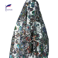 Kain Jala Bordir Payet Metalik Cina untuk Gaun Pengantin Anak Perempuan-Bahan Nylon 100% yang Bernapas