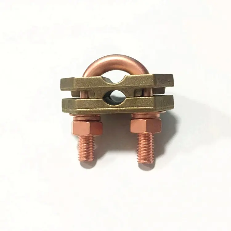 U Clamp Copper Coated Brass Clamp For Earth Grounding