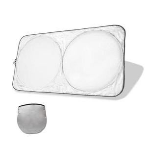 Pare-soleil pliable pour pare-brise de voiture en polyester avec logo personnalisé QM - Product Image 1