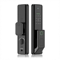 Serrure Intelligente Électrique Entièrement Automatique pour Porte en Bois avec Visiophone, Déverrouillage par Empreinte Digitale Multilingue, Contrôle via Application Cloud et Tuya