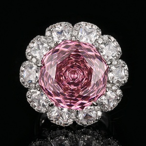 Ensemble de bijoux pour femmes en cuivre écologique, vente en gros, zircone cubique taillée en forme de rose séchée 18-16 mm, ensemble élégant de haute qualité assorti - Product Image 4