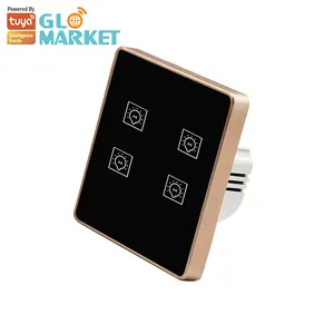 Glomarket 1/2/3/4 Bende Smart Online Touch Elektrische Slimme Schakelaar Geen Neutraal Zigbee Smart Home Schakelaar Bedieningspaneel