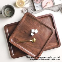 Plateau carré en bois de hêtre japonais moderne, gravé à la main, jetable, Spring Glory SG036, pour le dîner, le petit-déjeuner, les fruits secs