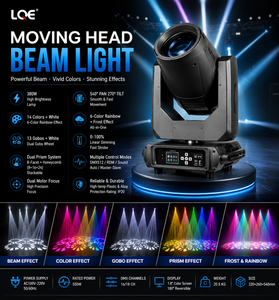 Lampe de scène mobile LQE IP20 anti-poussière 14R Lyres 380W Beam/<span class=keywords><strong>Spot</strong></span>/Wash/Zoom pour mariage, karaoké et concert - Product Image 2